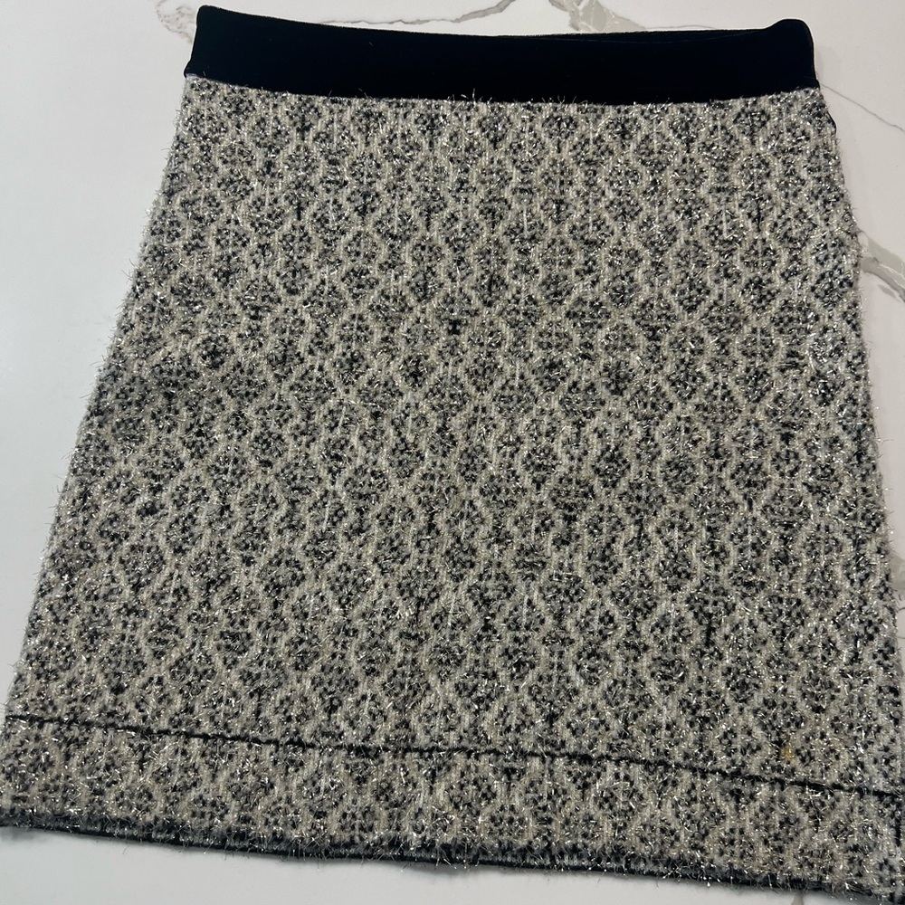 Sandro gold/black/beige mini skirt